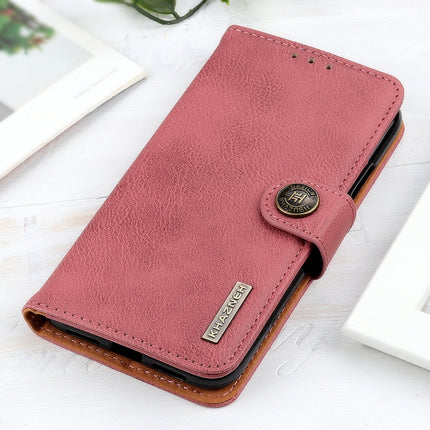 For Samsung Galaxy S21 Plus 5G KHAZNEH Cowhide Texture Horizontal Flip Leather Case with Holder & Card Slots & Wallet(Pink)-garmade.com