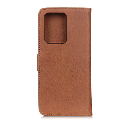 For Samsung Galaxy S21 Ultra 5G KHAZNEH Cowhide Texture Horizontal Flip Leather Case with Holder & Card Slots & Wallet(Brown)-garmade.com