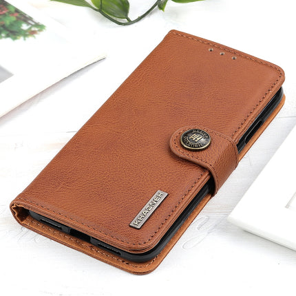 For Samsung Galaxy S21 Ultra 5G KHAZNEH Cowhide Texture Horizontal Flip Leather Case with Holder & Card Slots & Wallet(Brown)-garmade.com