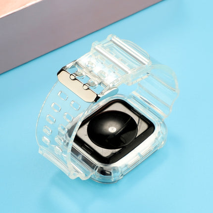 Transparent TPU Integrated Replacement Watch Strap For Apple Watch Series 6 & SE & 5 & 4 40mm / 3 & 2 & 1 38mm(White)-garmade.com