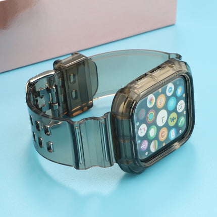 Transparent TPU Integrated Replacement Watch Strap For Apple Watch Series 6 & SE & 5 & 4 40mm / 3 & 2 & 1 38mm(Black)-garmade.com
