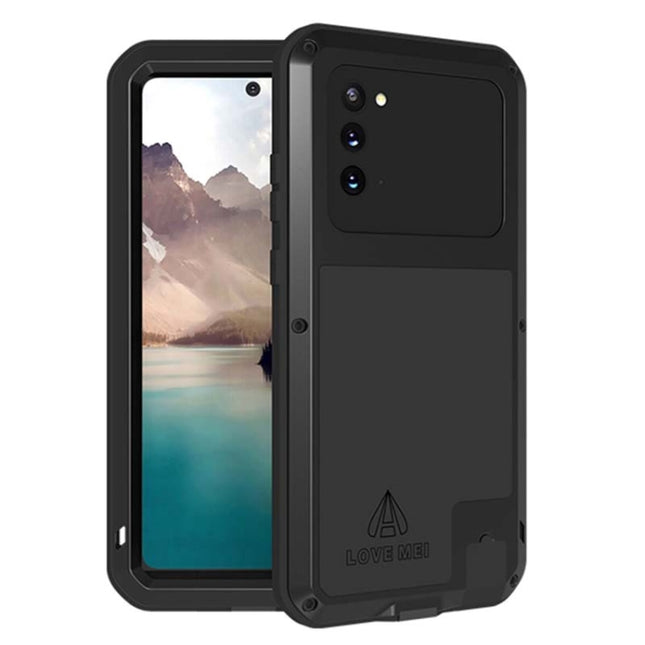 For Samsung Galaxy Note 20 LOVE MEI Metal Shockproof Waterproof Dustproof Protective Case without Glass(Black)-garmade.com