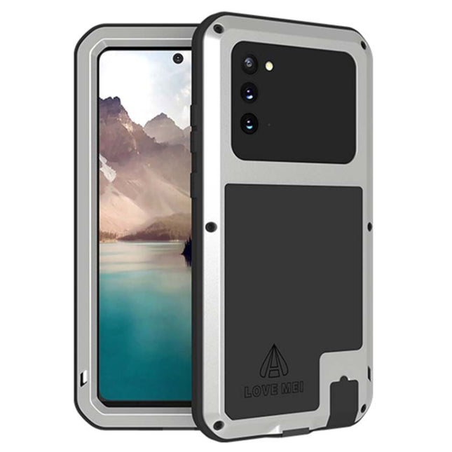 For Samsung Galaxy Note 20 LOVE MEI Metal Shockproof Waterproof Dustproof Protective Case without Glass(Silver)-garmade.com