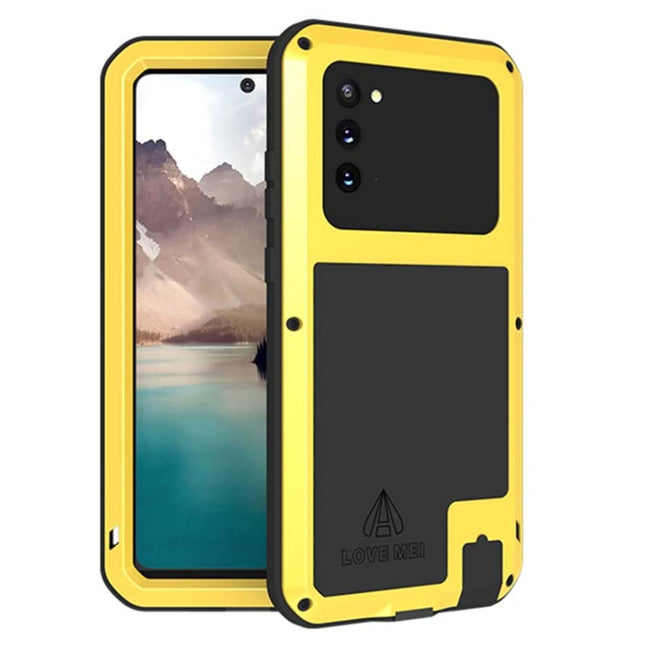 For Samsung Galaxy Note 20 LOVE MEI Metal Shockproof Waterproof Dustproof Protective Case without Glass(Yellow)-garmade.com