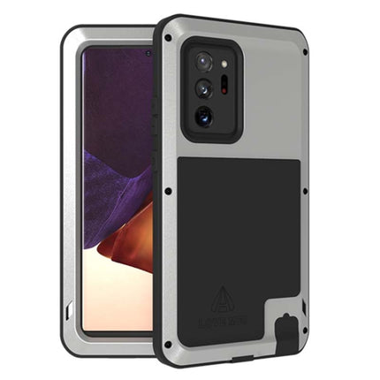 For Samsung Galaxy Note 20 Ultra LOVE MEI Metal Shockproof Waterproof Dustproof Protective Case without Glass(Silver)-garmade.com