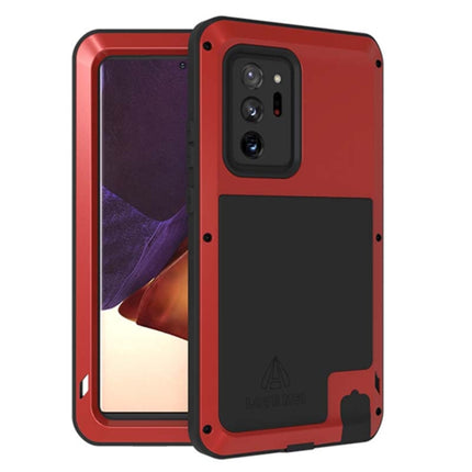 For Samsung Galaxy Note 20 Ultra LOVE MEI Metal Shockproof Waterproof Dustproof Protective Case without Glass(Red)-garmade.com