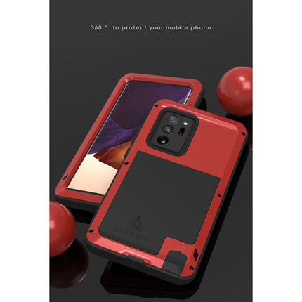 For Samsung Galaxy Note 20 Ultra LOVE MEI Metal Shockproof Waterproof Dustproof Protective Case without Glass(Red)-garmade.com