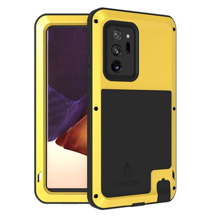 For Samsung Galaxy Note 20 Ultra LOVE MEI Metal Shockproof Waterproof Dustproof Protective Case without Glass(Yellow)-garmade.com