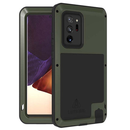 For Samsung Galaxy Note 20 Ultra LOVE MEI Metal Shockproof Waterproof Dustproof Protective Case without Glass(Army Green)-garmade.com