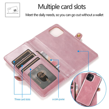 Multiple Card Slots Detachable Magnetic Horizontal Flip Leather Case with Card Slots & Holder & Wallet For iPhone 12 mini(Rose Gold)-garmade.com