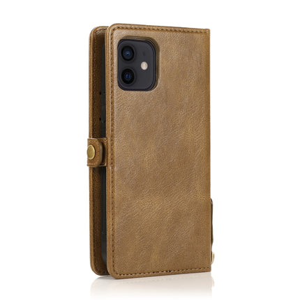Multiple Card Slots Detachable Magnetic Horizontal Flip Leather Case with Card Slots & Holder & Wallet For iPhone 12 mini(Brown)-garmade.com