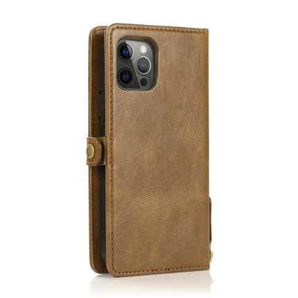 Multiple Card Slots Detachable Magnetic Horizontal Flip Leather Case with Card Slots & Holder & Wallet For iPhone 12 Pro Max(Brown)-garmade.com