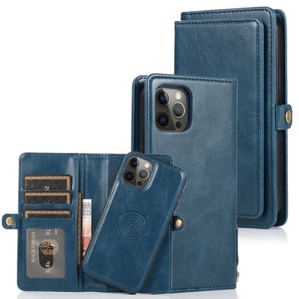 Multiple Card Slots Detachable Magnetic Horizontal Flip Leather Case with Card Slots & Holder & Wallet For iPhone 12 Pro Max(Navy Blue)-garmade.com