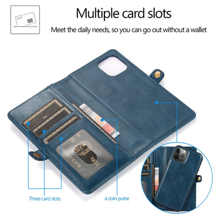 Multiple Card Slots Detachable Magnetic Horizontal Flip Leather Case with Card Slots & Holder & Wallet For iPhone 12 Pro Max(Navy Blue)-garmade.com