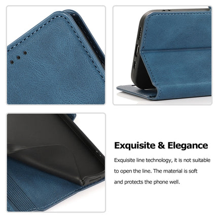 Retro Magnetic Closing Clasp Horizontal Flip Leather Case with Holder & Card Slots & Photo Frame & Wallet For iPhone 12 mini(Navy Blue)-garmade.com