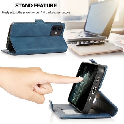 Retro Magnetic Closing Clasp Horizontal Flip Leather Case with Holder & Card Slots & Photo Frame & Wallet For iPhone 12 mini(Navy Blue)-garmade.com