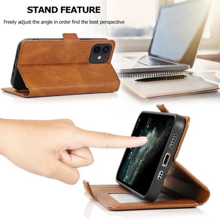 Retro Magnetic Closing Clasp Horizontal Flip Leather Case with Holder & Card Slots & Photo Frame & Wallet For iPhone 12 mini(Brown)-garmade.com