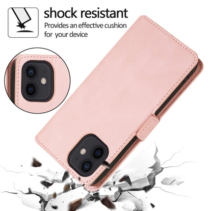 Retro Magnetic Closing Clasp Horizontal Flip Leather Case with Holder & Card Slots & Photo Frame & Wallet For iPhone 12 mini(Rose Gold)-garmade.com