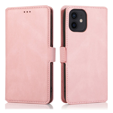 Retro Magnetic Closing Clasp Horizontal Flip Leather Case with Holder & Card Slots & Photo Frame & Wallet For iPhone 12 / 12 Pro(Rose Gold)-garmade.com