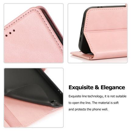 Retro Magnetic Closing Clasp Horizontal Flip Leather Case with Holder & Card Slots & Photo Frame & Wallet For iPhone 12 / 12 Pro(Rose Gold)-garmade.com