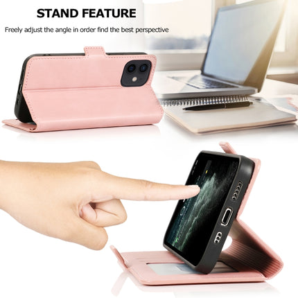 Retro Magnetic Closing Clasp Horizontal Flip Leather Case with Holder & Card Slots & Photo Frame & Wallet For iPhone 12 / 12 Pro(Rose Gold)-garmade.com