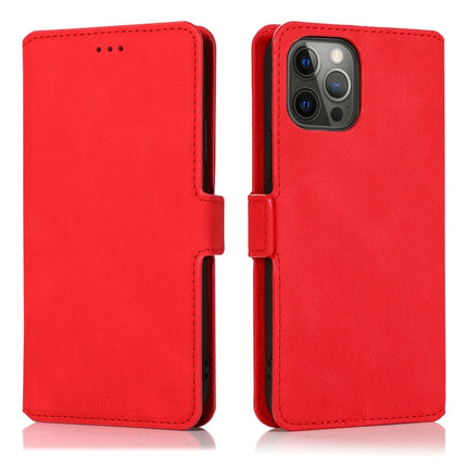 Retro Magnetic Closing Clasp Horizontal Flip Leather Case with Holder & Card Slots & Photo Frame & Wallet For iPhone 12 Pro Max(Red)-garmade.com