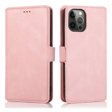 Retro Magnetic Closing Clasp Horizontal Flip Leather Case with Holder & Card Slots & Photo Frame & Wallet For iPhone 12 Pro Max(Rose Gold)-garmade.com