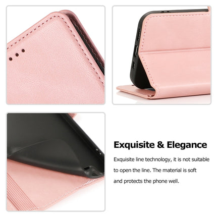 Retro Magnetic Closing Clasp Horizontal Flip Leather Case with Holder & Card Slots & Photo Frame & Wallet For iPhone 12 Pro Max(Rose Gold)-garmade.com