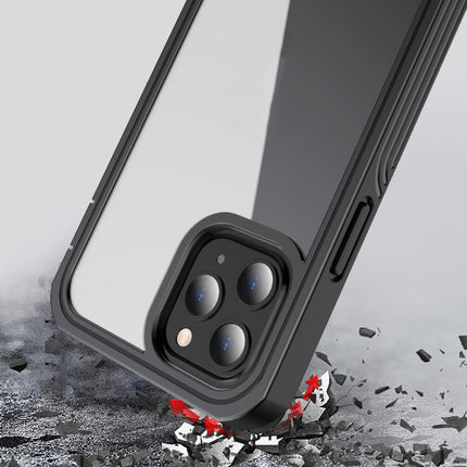 Waterproof Dustproof Shockproof Transparent Acrylic Protective Case For iPhone 12 mini(Black)-garmade.com