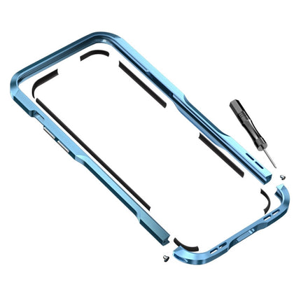 Sharp Edge Magnetic Adsorption Shockproof Case For iPhone 12 / 12 Pro(Navy Blue)-garmade.com