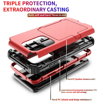 For Samsung Galaxy S20+ Dustproof Pressure-proof Shockproof PC + TPU Case with Card Slot & Mirror(Purple)-garmade.com