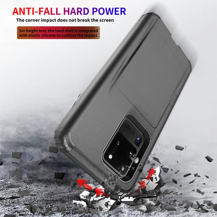For Samsung Galaxy S20+ Dustproof Pressure-proof Shockproof PC + TPU Case with Card Slot & Mirror(Purple)-garmade.com