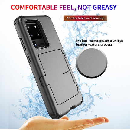 For Samsung Galaxy S20+ Dustproof Pressure-proof Shockproof PC + TPU Case with Card Slot & Mirror(Sky Blue)-garmade.com
