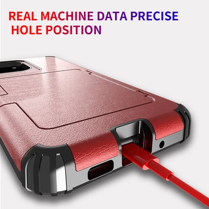 For Samsung Galaxy S20+ Dustproof Pressure-proof Shockproof PC + TPU Case with Card Slot & Mirror(Red)-garmade.com