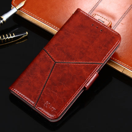 Geometric Stitching Horizontal Flip TPU + PU Leather Case with Holder & Card Slots & Wallet For iPhone XS Max(Dark Brown)-garmade.com