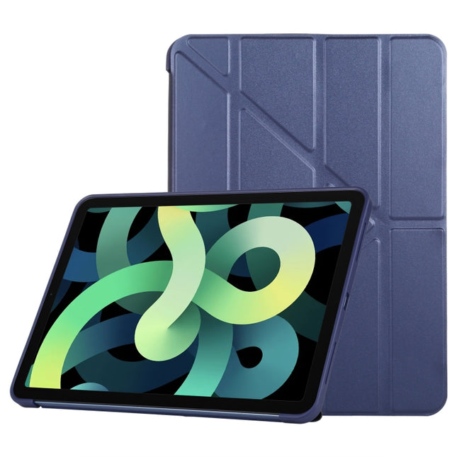 TPU Horizontal Deformation Flip Leather Case with Holder For iPad Air 2022 / 2020 10.9(Navy Blue)-garmade.com