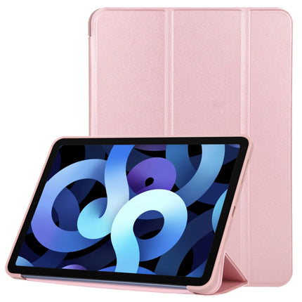TPU Three-fold Horizontal Flip Smart Leather Case with Sleep / Wake-up Function & Holder For iPad Air 2022 / 2020 10.9(Rose Gold)-garmade.com