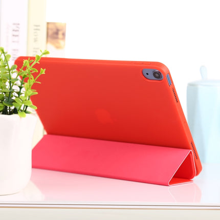 TPU Three-fold Horizontal Flip Smart Leather Case with Sleep / Wake-up Function & Holder For iPad Air 2022 / 2020 10.9(Red)-garmade.com