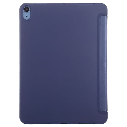 TPU Three-fold Horizontal Flip Smart Leather Case with Sleep / Wake-up Function & Holder For iPad Air 2022 / 2020 10.9(Navy Blue)-garmade.com