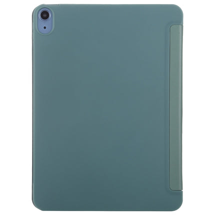 TPU Three-fold Horizontal Flip Smart Leather Case with Sleep / Wake-up Function & Holder For iPad Air 2022 / 2020 10.9(Dark Green)-garmade.com