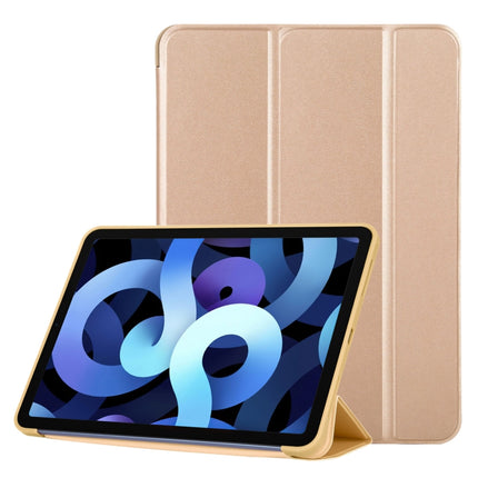 TPU Three-fold Horizontal Flip Smart Leather Case with Sleep / Wake-up Function & Holder For iPad Air 2022 / 2020 10.9(Champagne Gold)-garmade.com