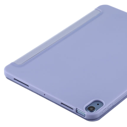 TPU Three-fold Horizontal Flip Smart Leather Case with Sleep / Wake-up Function & Holder For iPad Air 2022 / 2020 10.9(Purple)-garmade.com