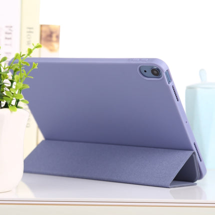 TPU Three-fold Horizontal Flip Smart Leather Case with Sleep / Wake-up Function & Holder For iPad Air 2022 / 2020 10.9(Purple)-garmade.com