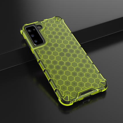 For Samsung Galaxy S21 5G Shockproof Honeycomb PC + TPU Protective Case(Green)-garmade.com
