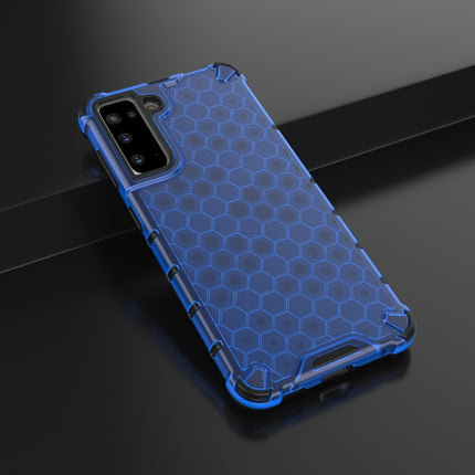 For Samsung Galaxy S21 5G Shockproof Honeycomb PC + TPU Protective Case(Blue)-garmade.com