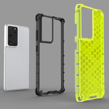 For Samsung Galaxy S21 Ultra 5G Shockproof Honeycomb PC + TPU Protective Case(White)-garmade.com