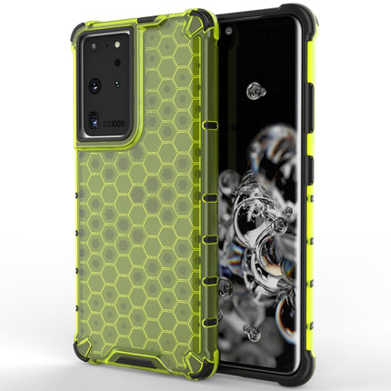 For Samsung Galaxy S21 Ultra 5G Shockproof Honeycomb PC + TPU Protective Case(Green)-garmade.com