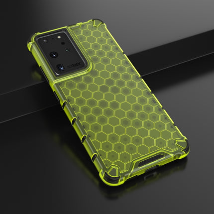 For Samsung Galaxy S21 Ultra 5G Shockproof Honeycomb PC + TPU Protective Case(Green)-garmade.com