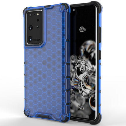 For Samsung Galaxy S21 Ultra 5G Shockproof Honeycomb PC + TPU Protective Case(Blue)-garmade.com