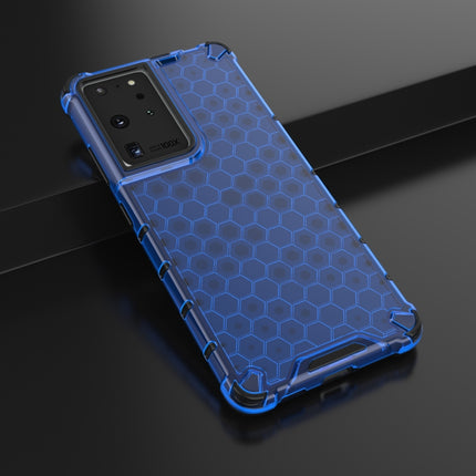 For Samsung Galaxy S21 Ultra 5G Shockproof Honeycomb PC + TPU Protective Case(Blue)-garmade.com